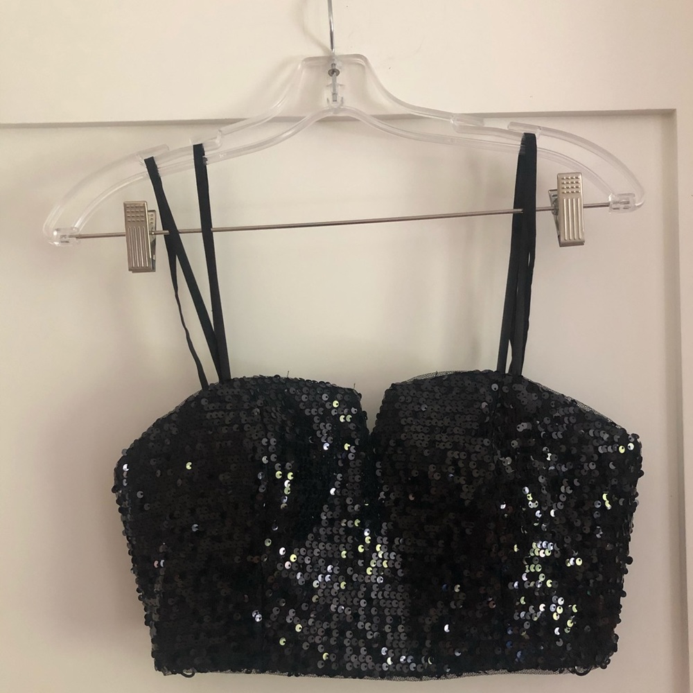 Aidan Mattox Sequin 2 Piece Gown - Picture 6 of 13
